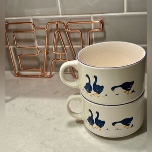 🪿Blue Goose Soup Mugs, set of 2 🪿